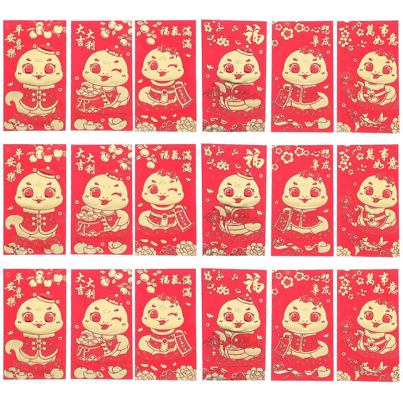 Paper Red Envelopes Traditional Red Pocket for New Year 144Pcs