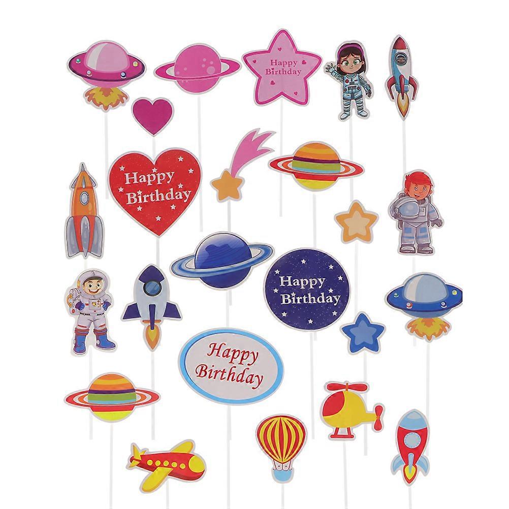 Dessert Toppers Space Themed for 48Pcs Astronaut Cupcake Decoration