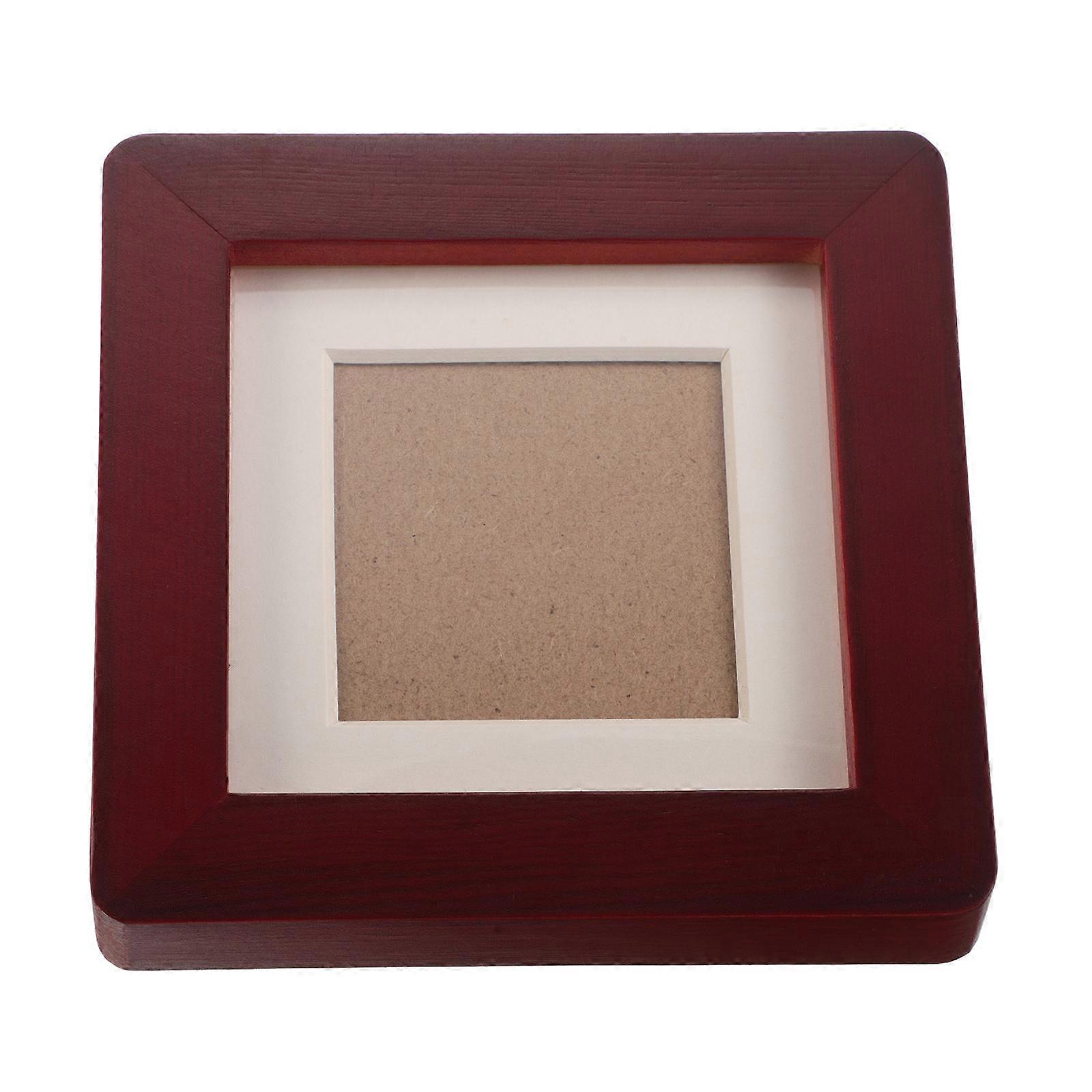Small Square Frame Wood for Family Photos Tabletop Display 5Pcs