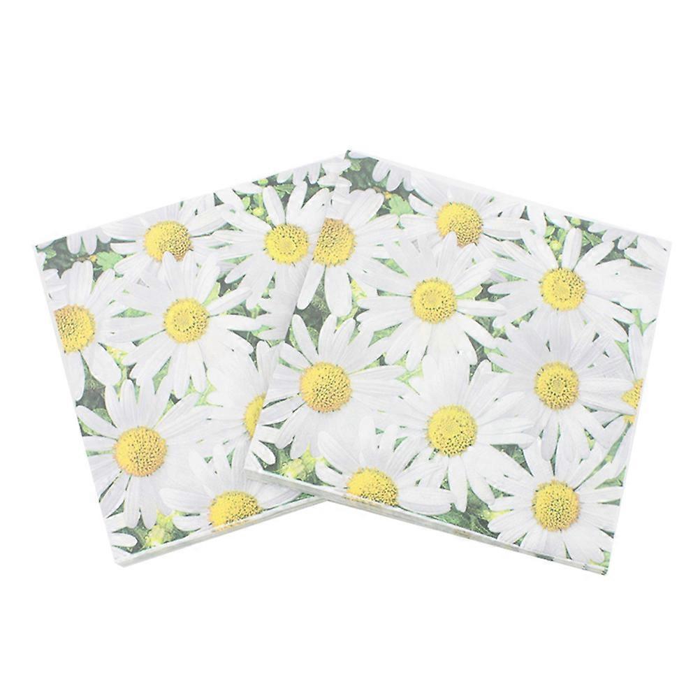 DIY Napkin Party Use with 80Pcs Color Printed Daisy Facial Tissue Paper