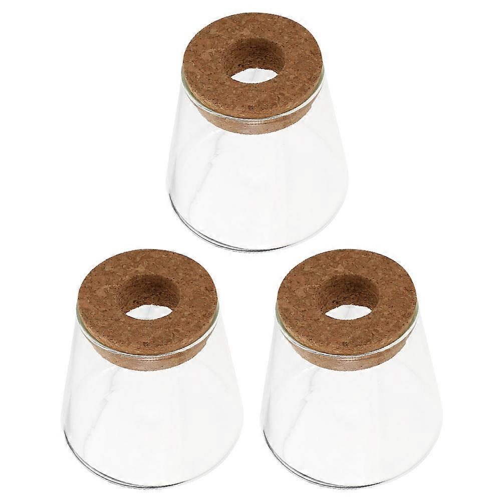 Transparent Hydroponic Planter With Wood Lid 6Pcs Indoor Environment Desktop Design For Plants And Flowers Lovers