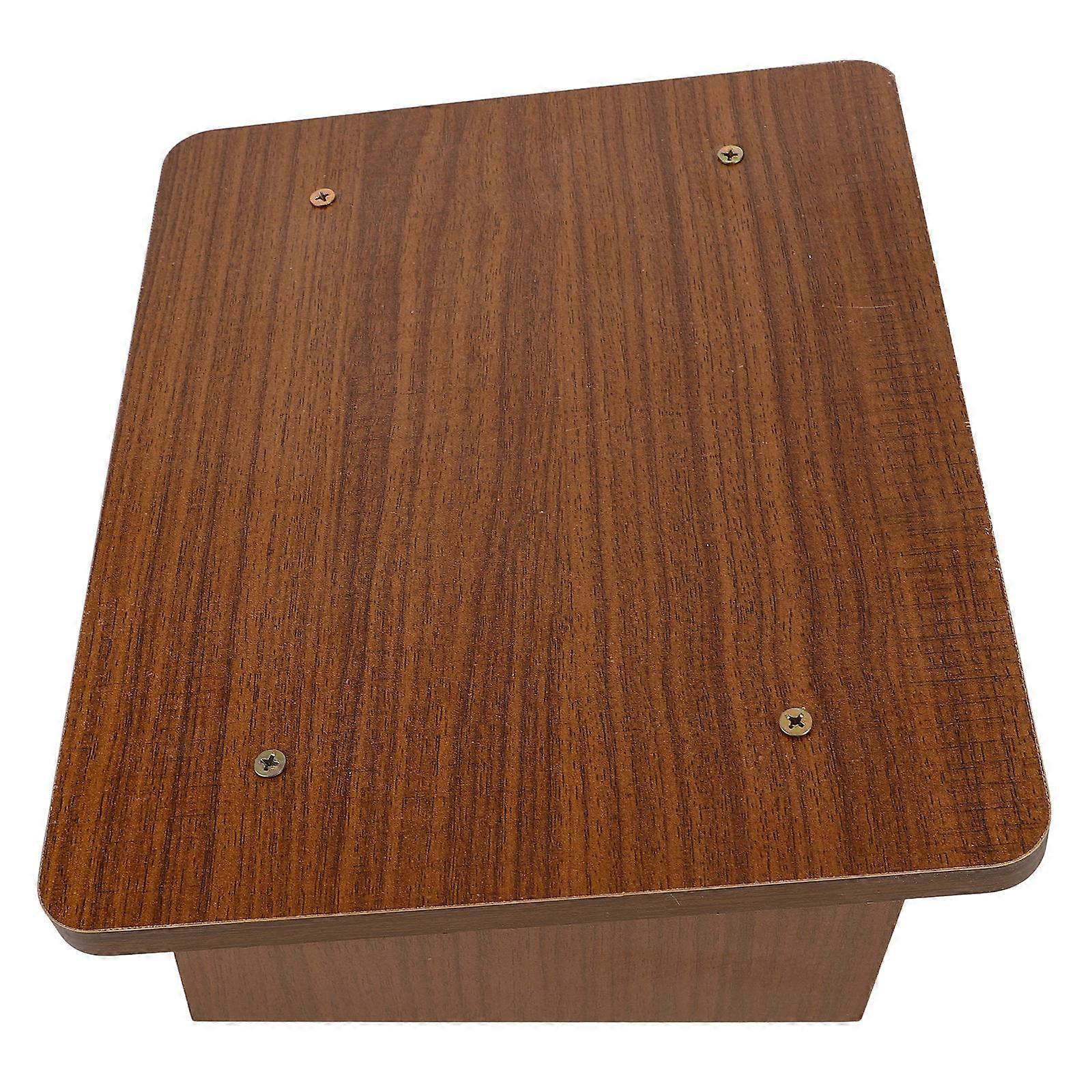 Footrest Under Desk 2Pcs Wooden Stool Ergonomic Posture Support For Office Study Room Dark Brown Style