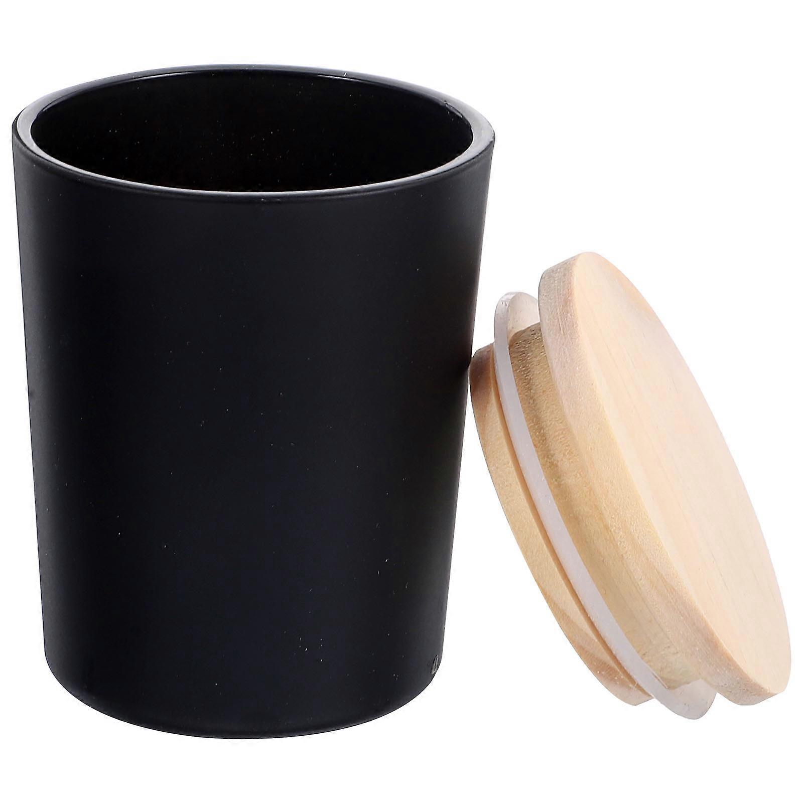 Glass Candle Holder for Candle Making 2Pcs Empty Jar with Bamboo Lid