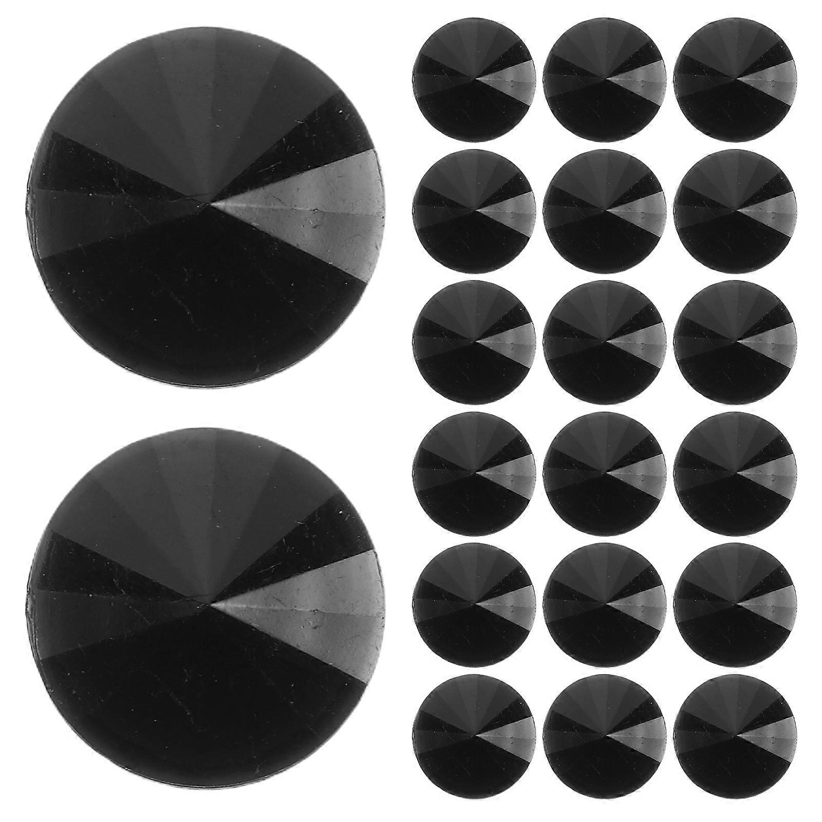 Buttons For Clothes Crystal Buttons For Clothing Black Buttons For Shirts Cardigans Sweaters Elegant Design Round Acrylic 50Pcs