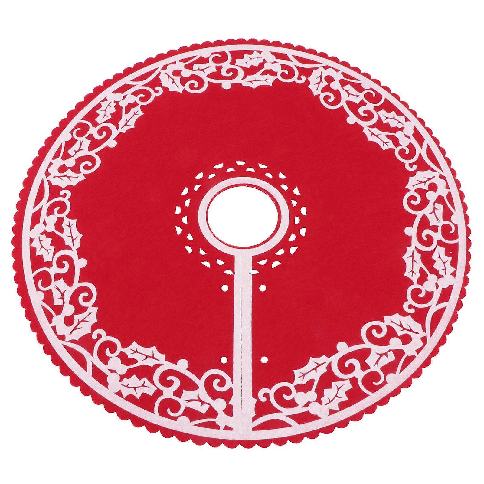 Tree Skirt Mat Red Felt for Decoration Use 3Pcs Christmas Tree Apron Wrap