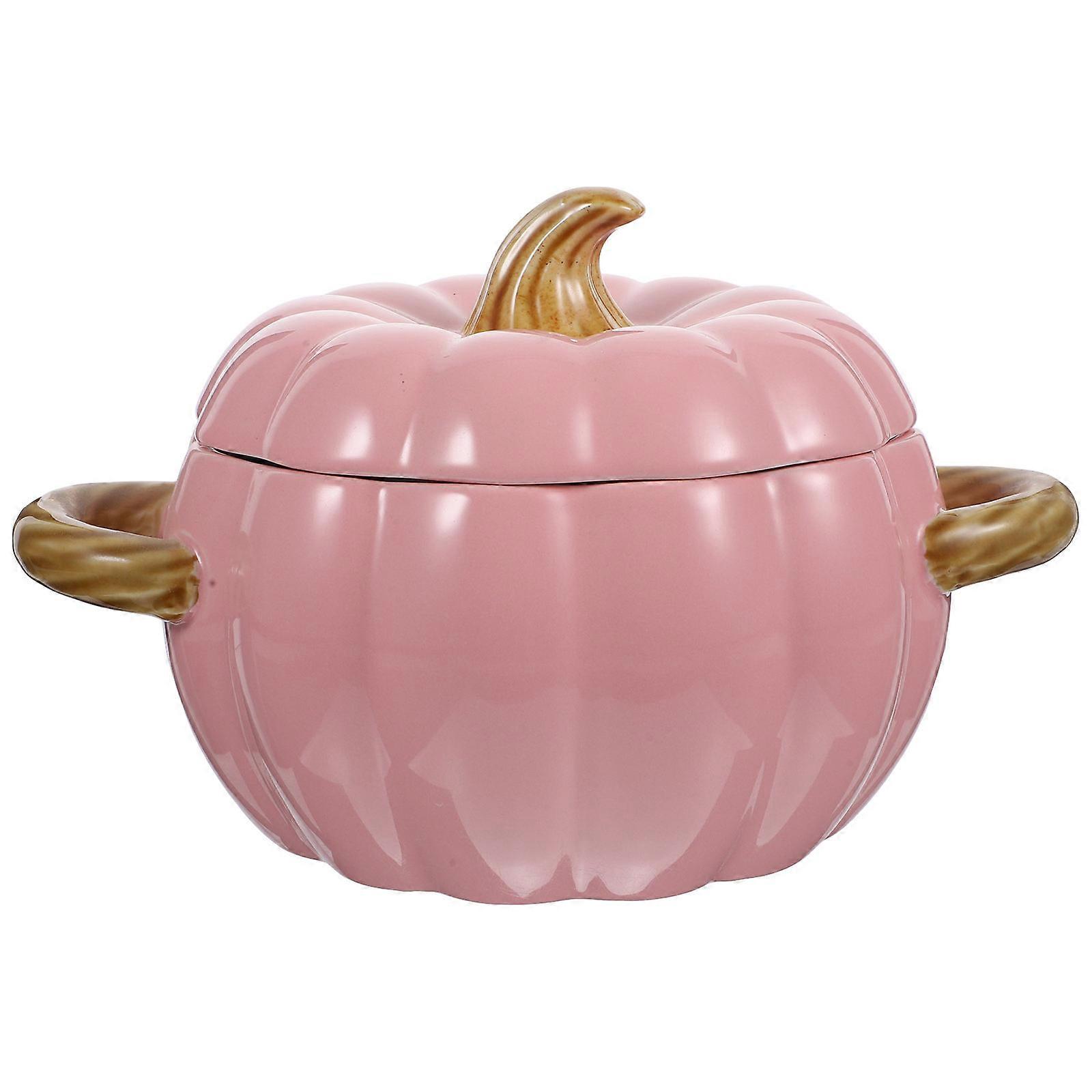 Pumpkin Shaped Ceramic Casserole Kitchen Use Restaurant Friends 1Set