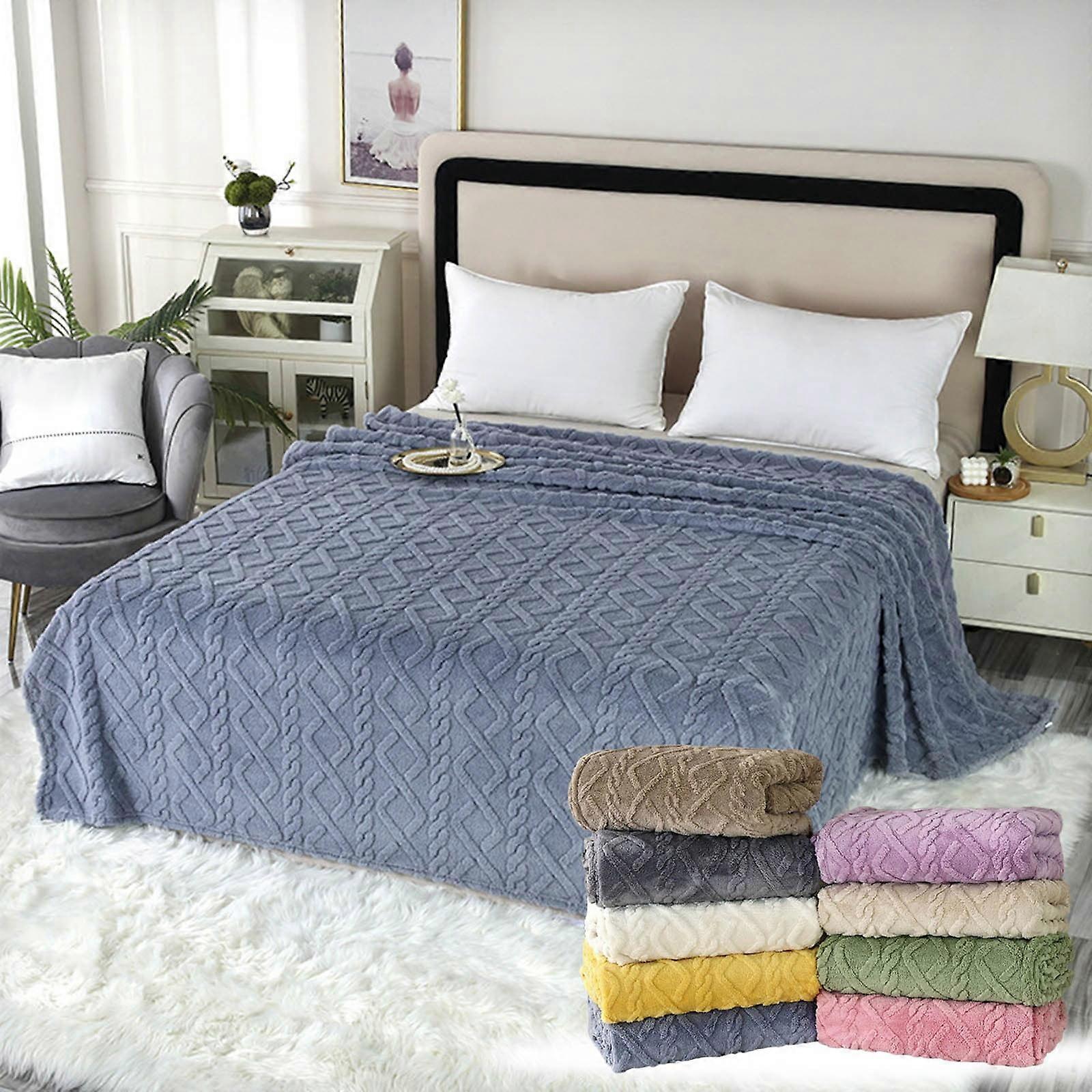 Skegnu Double-sided Flannel Taffeta Blanket Comfort Conditioning Cover Blanket Nap Sofa Blanket 9 Colors Available