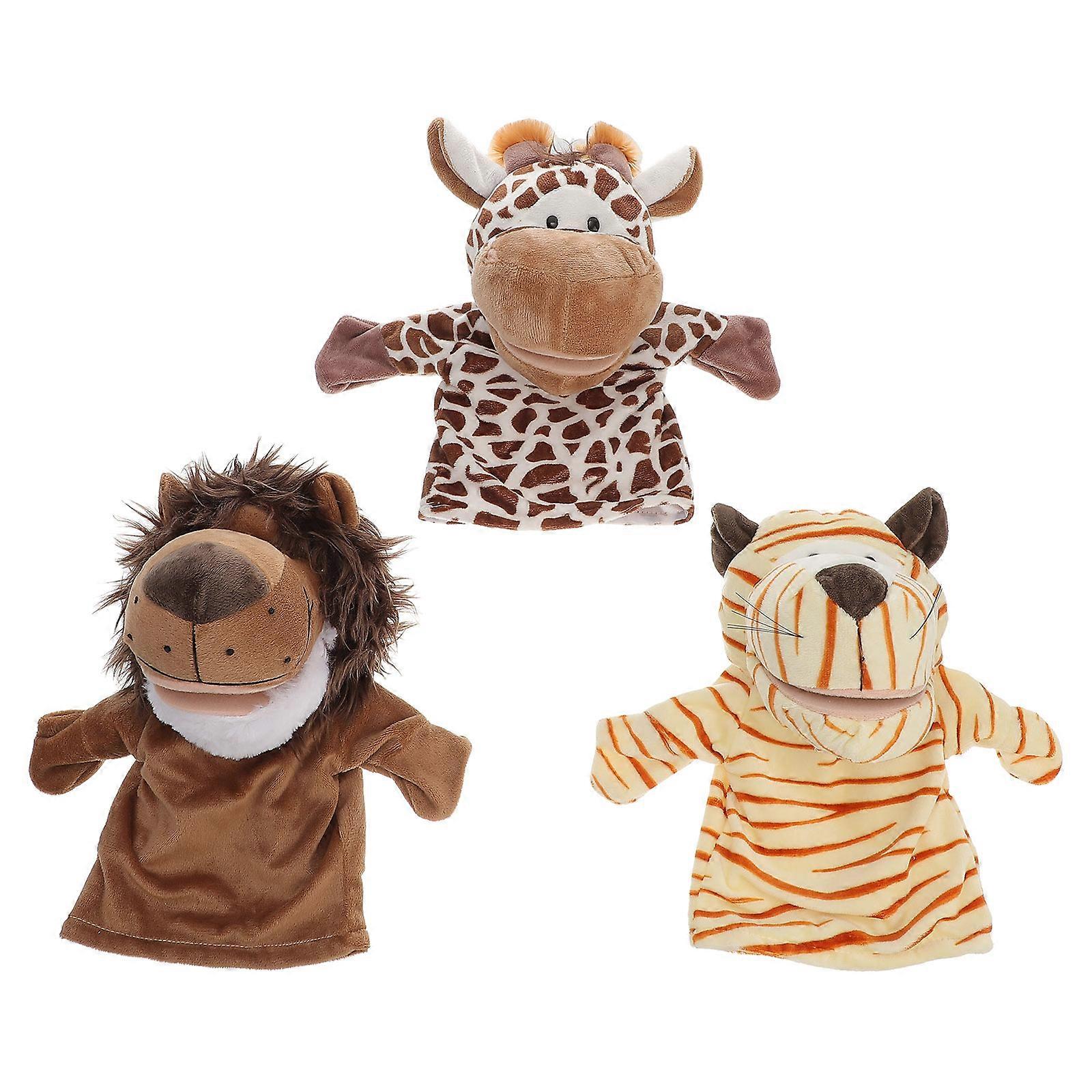 Animal Hand Puppet Toy Interactive Plush 3Pcs Set for Kids Play