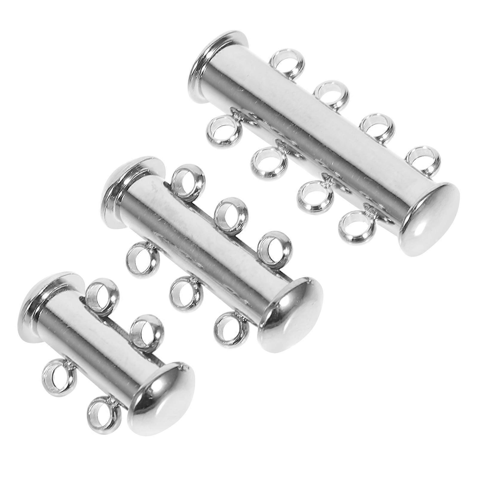 Fermagli per gioielli con fibbia in metallo per stratificazione di collane in acciaio inossidabile resistente da 3 pezzi