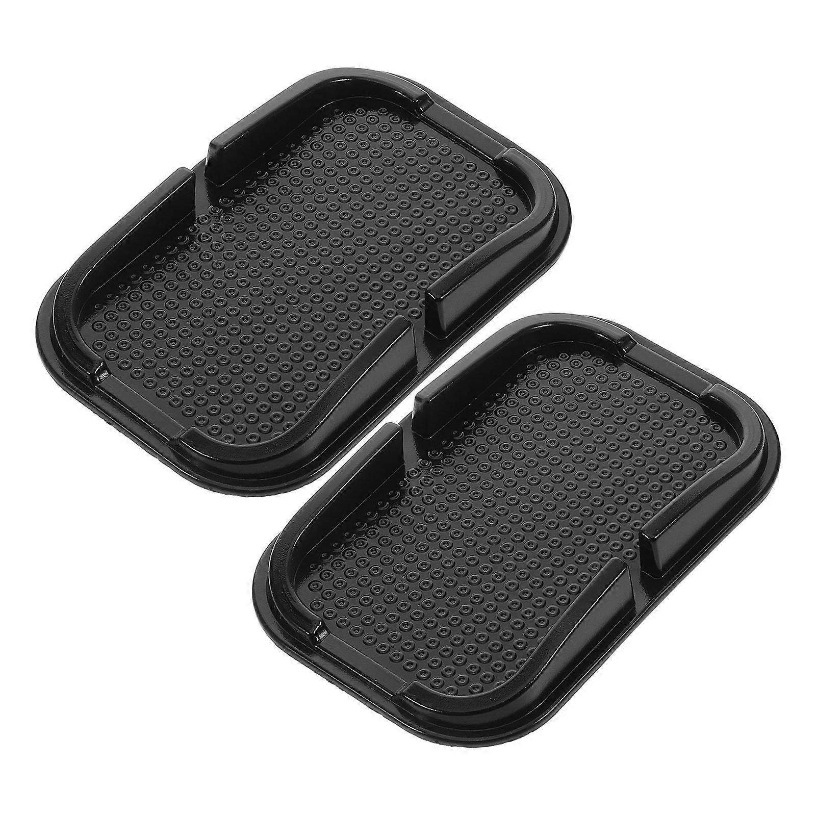 Car Navigation Holder Black ABS Dashboard Mat for Car 2Pcs