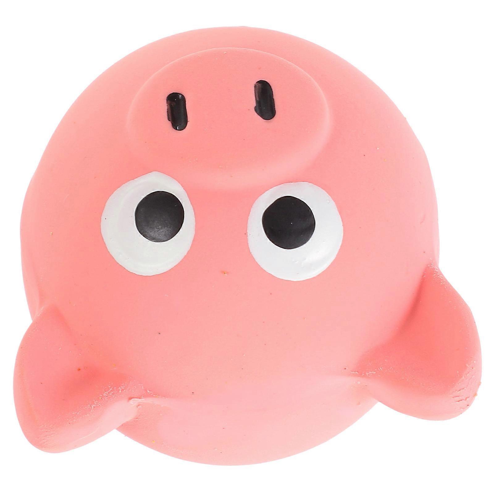 Pig Head Dog Chew Toy for Playing 4Pcs Squeaky Interactive Pet Toys Pink
