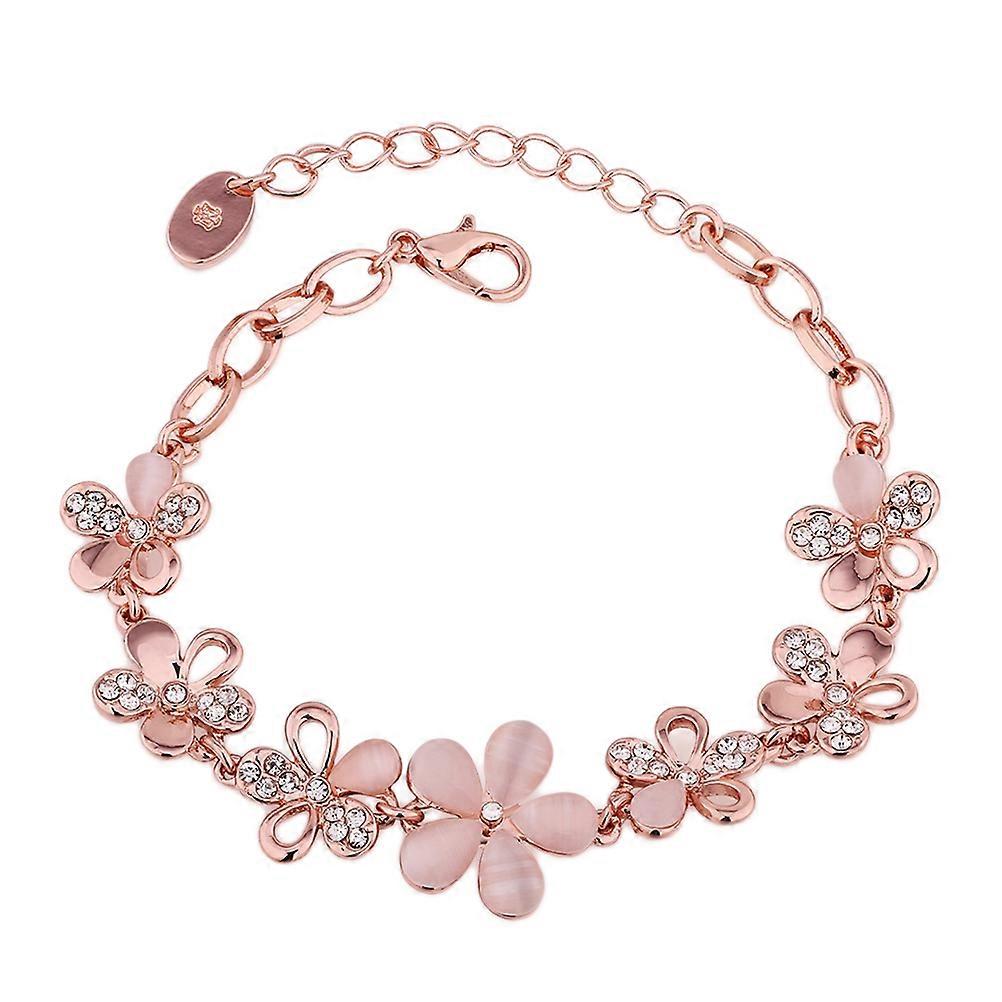 Rose Gold Flower Bracelet for Decoration 2Pcs Adjustable Wrist Jewelry
