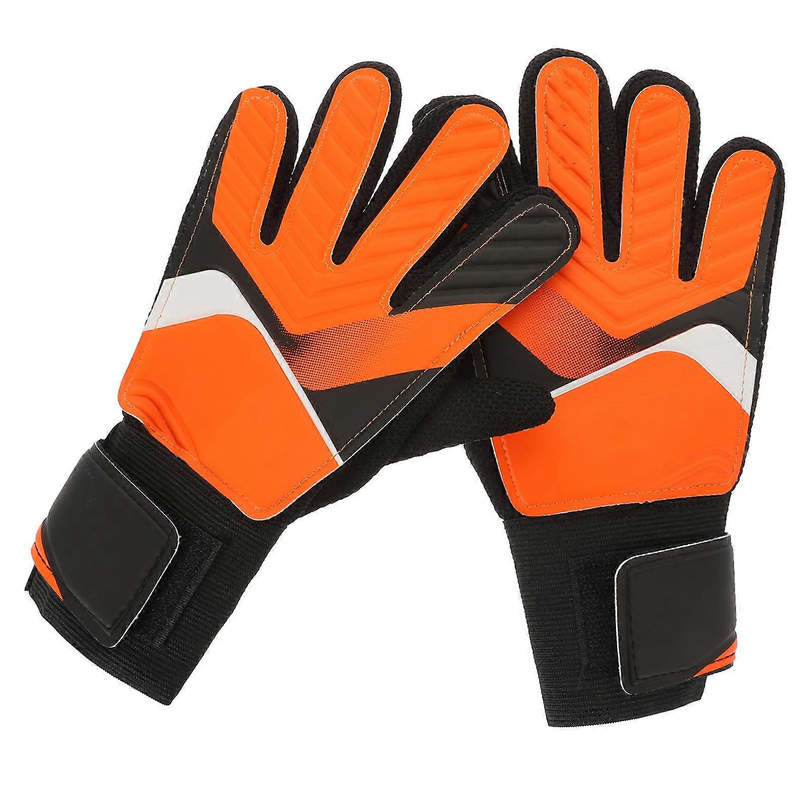 Goalkeeper Gloves For Children Soccer 4 Pairs Anti-slide Non-slip Grip Enhancement Orange Color