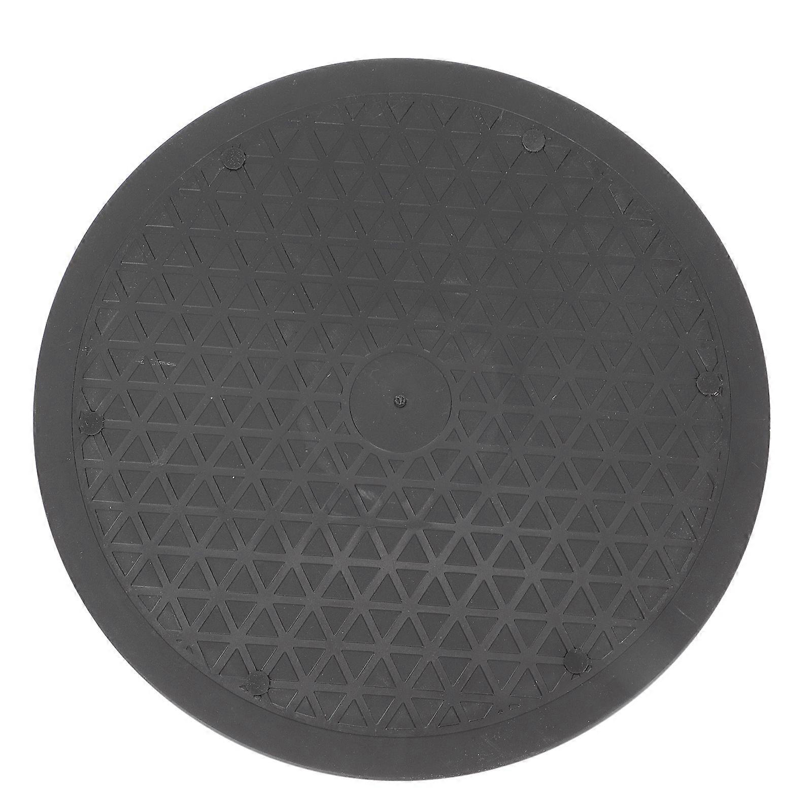 Black Turntable Organizer Round Plastic Plate for Storage Use 2Pcs