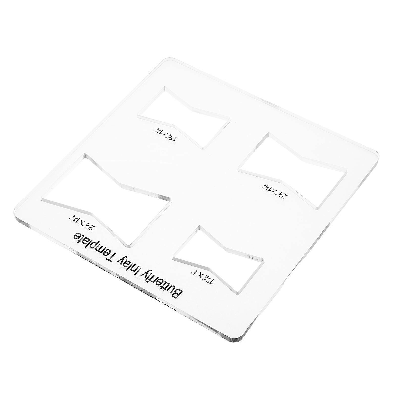 Acrylic Butterfly Inlay Template for Router Guide with 2Pcs Woodworking Tools