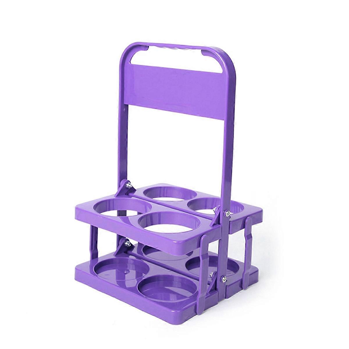 4 Holes Foldable Plastic Beverage Carrier, with Handle Deep 