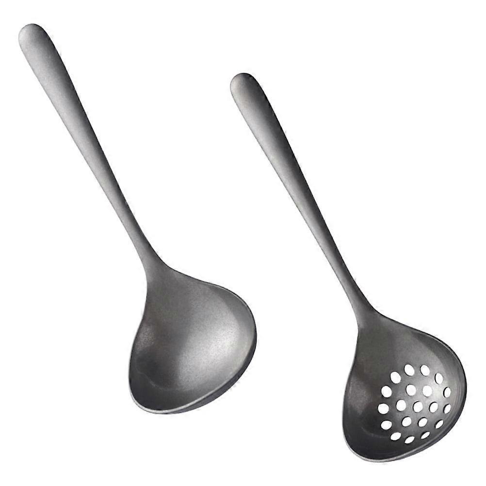 1 Set Soup Ladle Long Handle Slotted Spoon Ladle Soup Spoon Cooking Spoon Supply