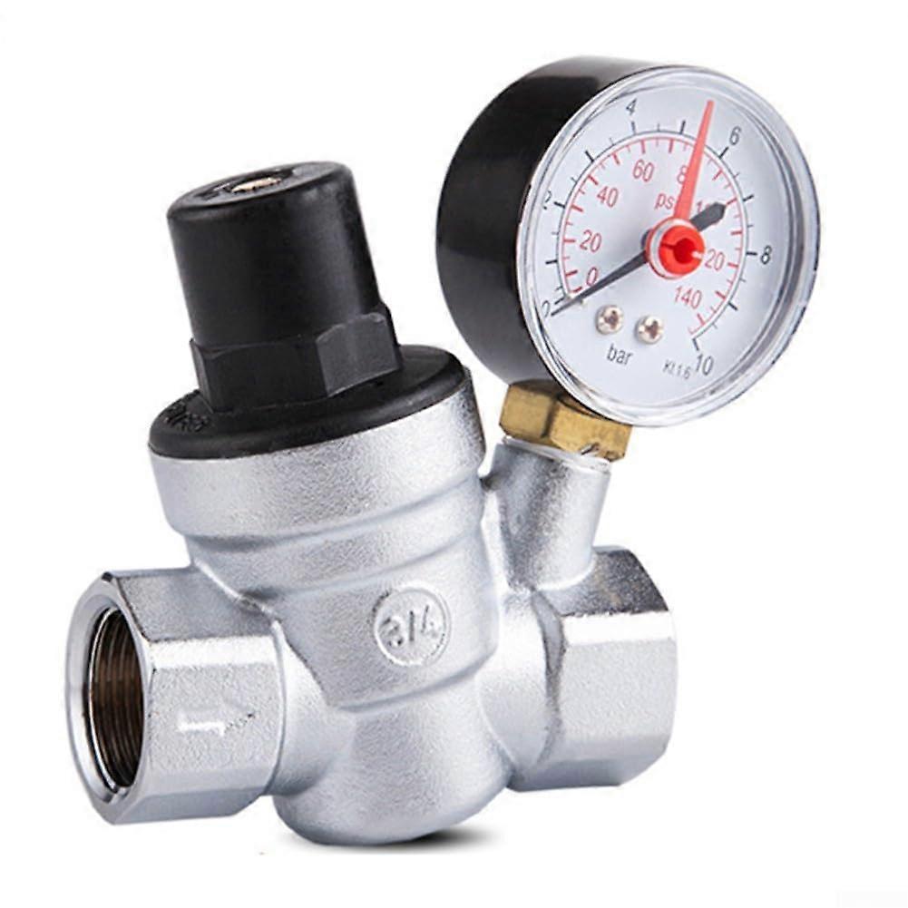 Brass Pressure Reducing Regulating Valve With Pressure Gauge, Adjustable 16 Bar, BuiltIn Strainer, DN20