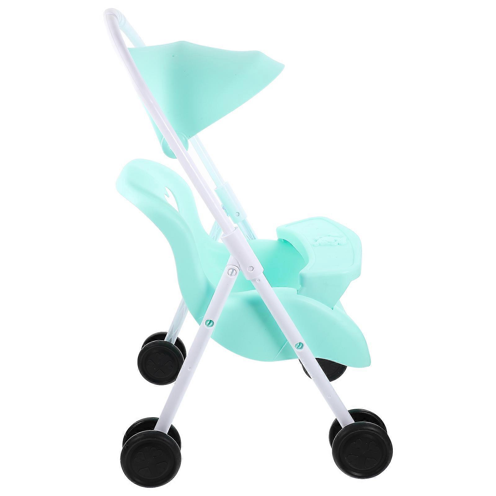 Children's Stroller Toy Light Green Simulation Small Stroller For Daily Life Hand-on Ability Cultivation 1Pcs