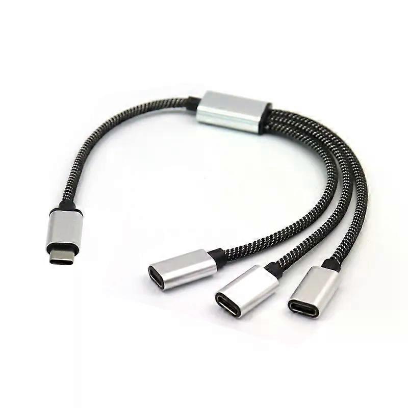 USB C Male to 3 USB C Female Splitter Cord Converter Multiple Hubs USB C Port Hub Charger Power Split Adapter