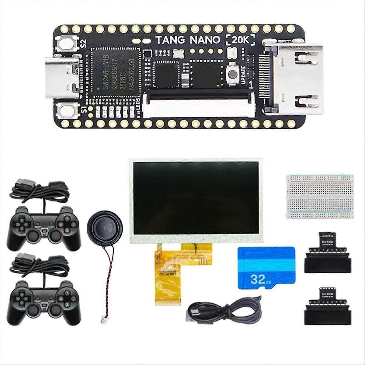 Carte de développement Tang Nano 20K FPGA RISCV Linux, kits de jeux rétro, lecteur de jeux rétro RISCV Linux avec écran LCD 4,3 pouces