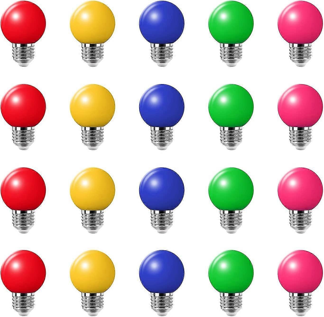 20pcs 3w E27 Color Led Light Bulb,100lm 220v,180(4 Per Color)