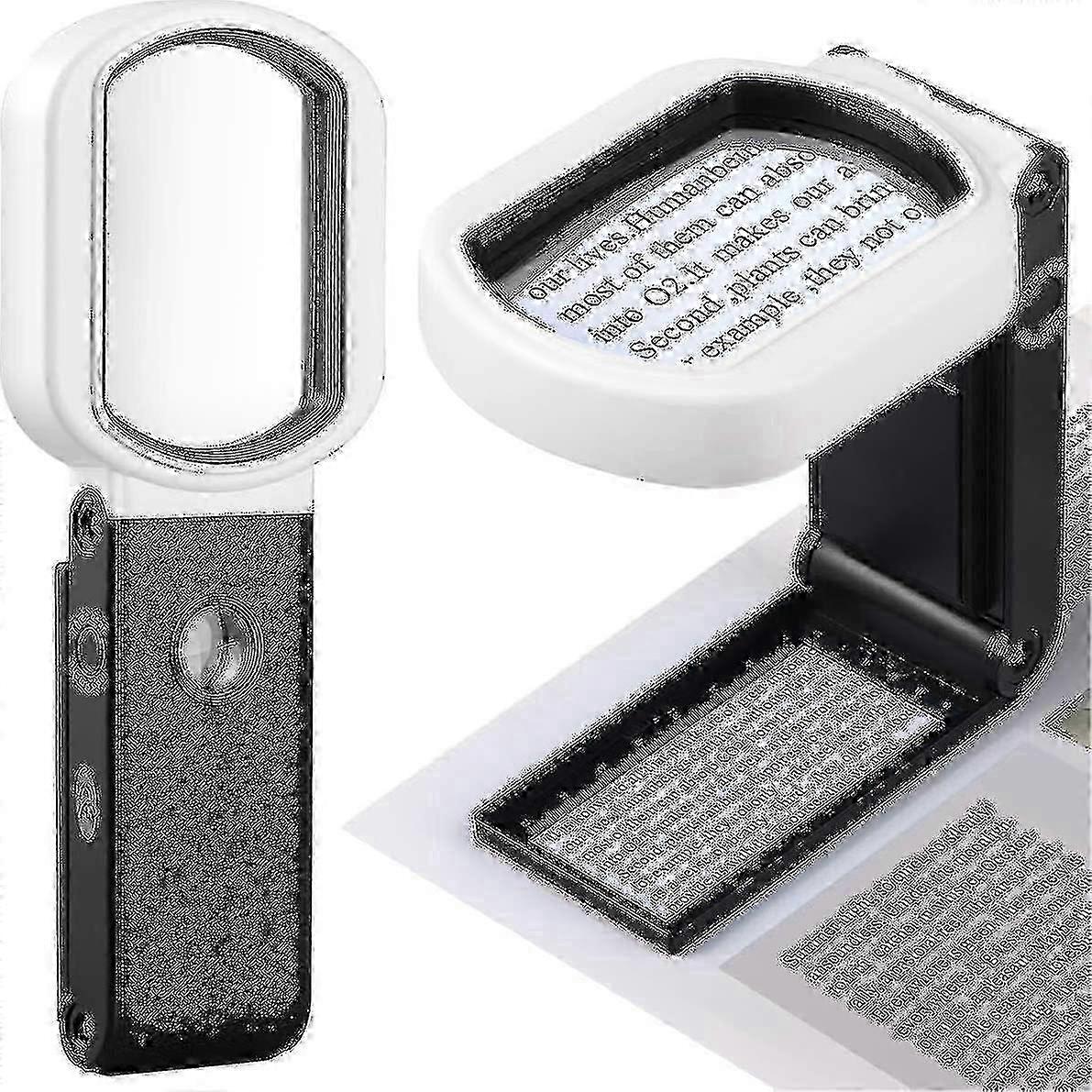 Modified Magnifying Glass with Stand & 9 LED Lights for Close Work: Folding Design, 20x Magnification