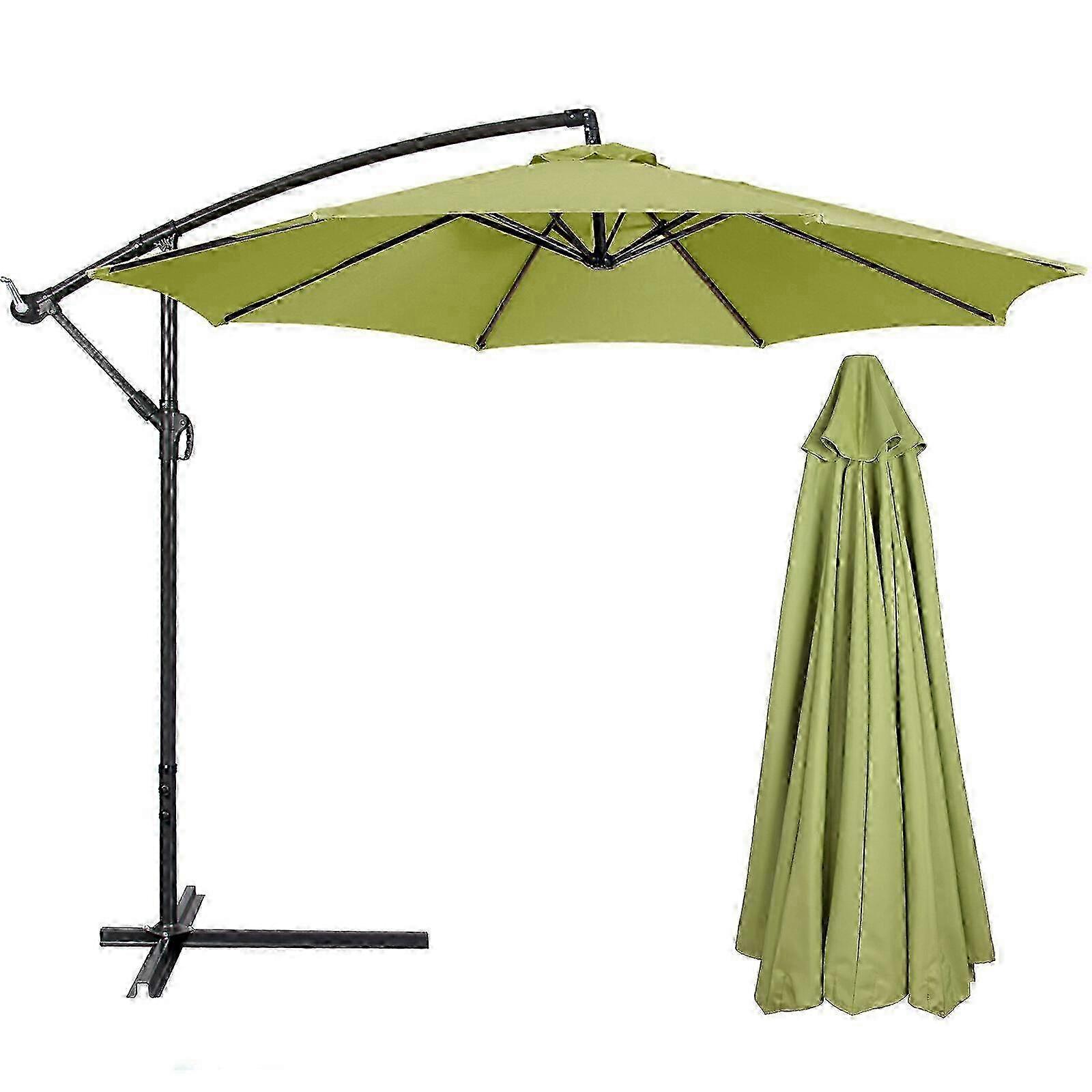 3 Meters 6 Bone Patio Umbrella, Yard Umbrella Push Button Tilt Crank