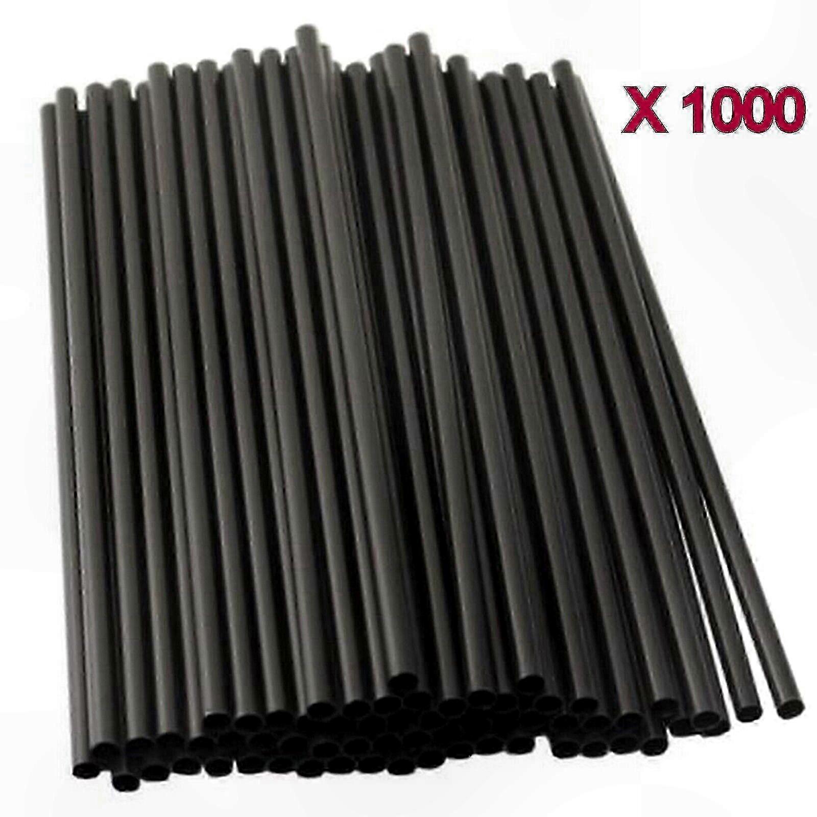 1000 Black Plastic Drinking Straws for Parties & Events Straight Disposable Tableware Accessory