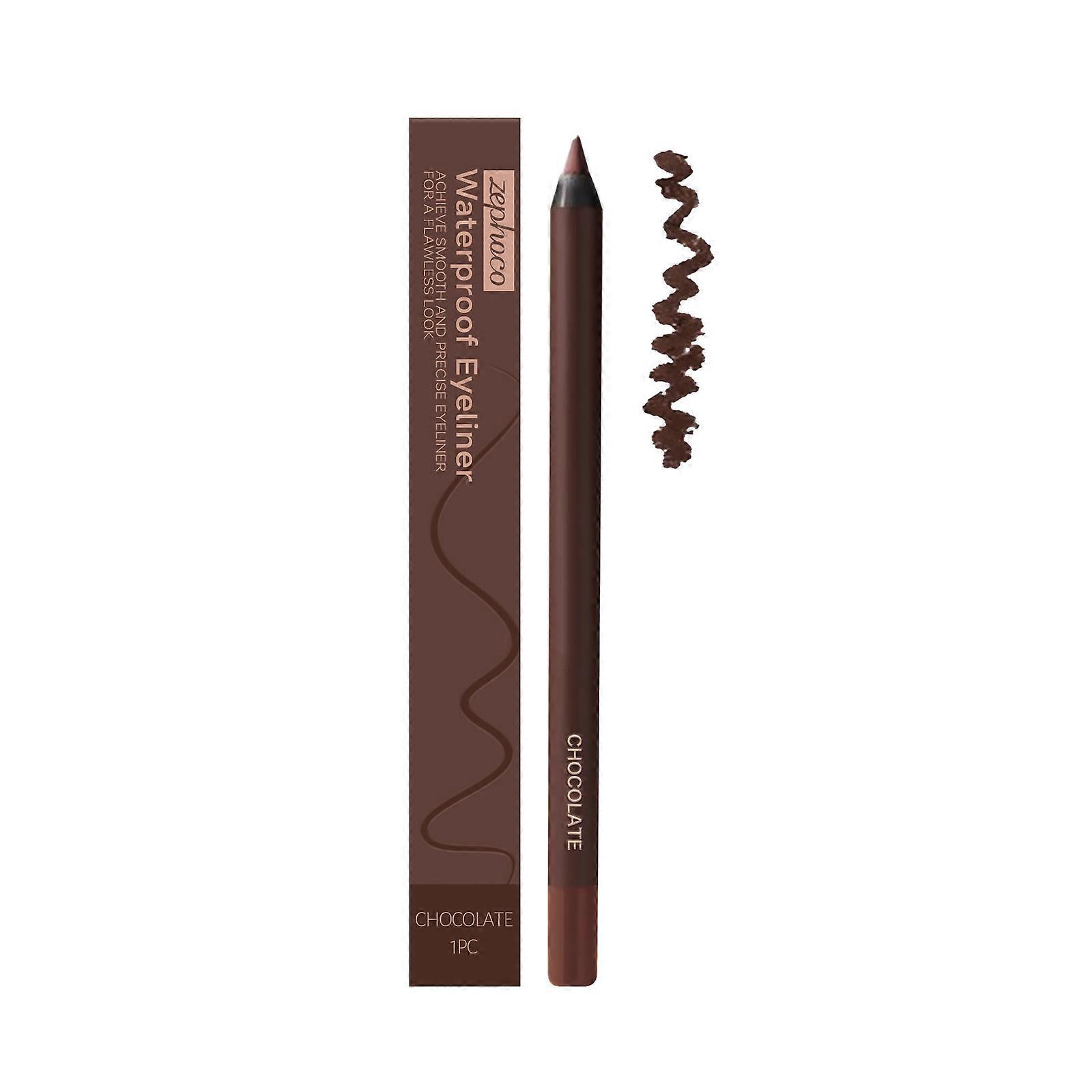 Zephoco Chocolate-Colored Waterproof Eyeliner Pen Creates A Natural Eye Makeup With A Delicate Inner Eyeliner