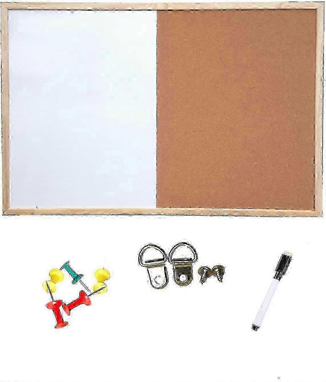 -dry Erase Board And Cork Bulletin Board Combination,11.8x15.7 Inch Combo Whiteboard Cork Message Board For Office Home Decor