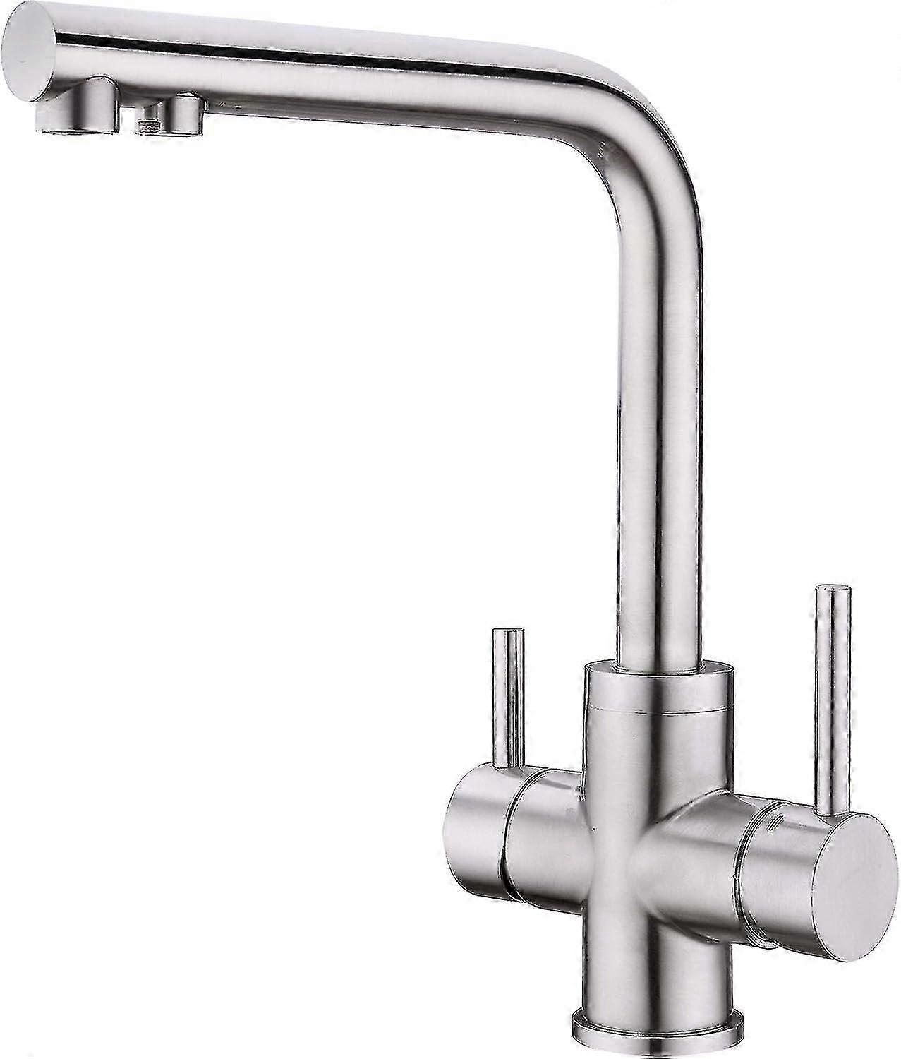 T 3-Way 360 Rubinetto Cucina Girevole con Uscita Acqua Filtrata, Miscelatore In Acciaio Inox