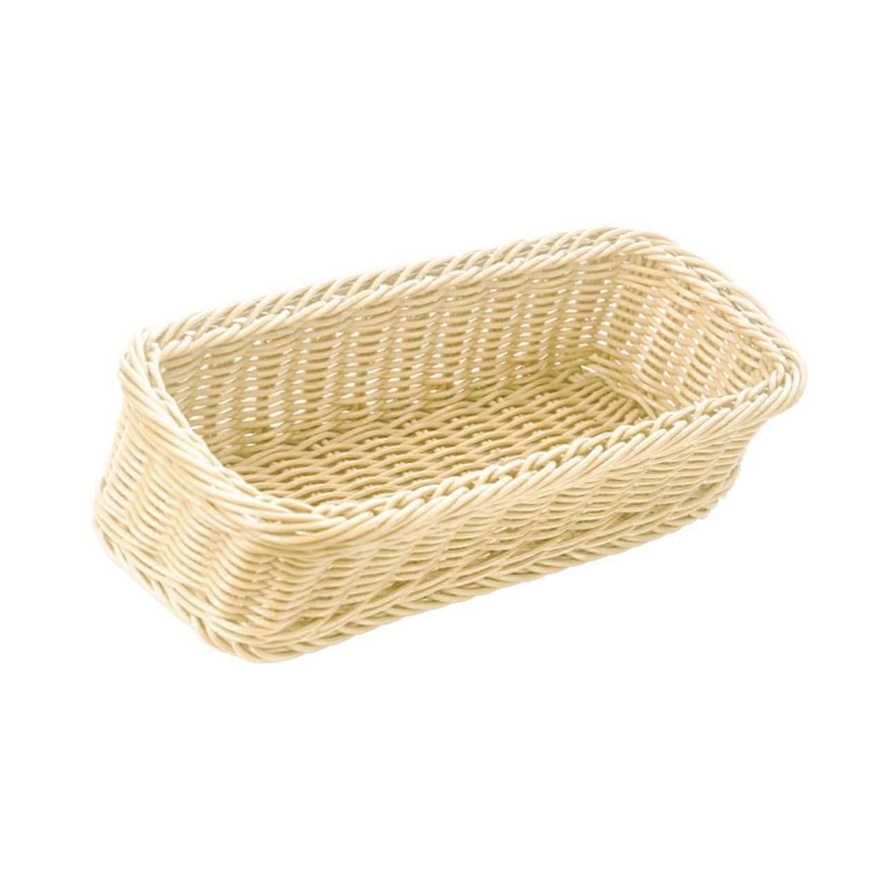 Imitation Rattan Weaving Dinnerware Basket Small Flatware Storage Organizer For Forks Spoons Chopsticks Kitchen