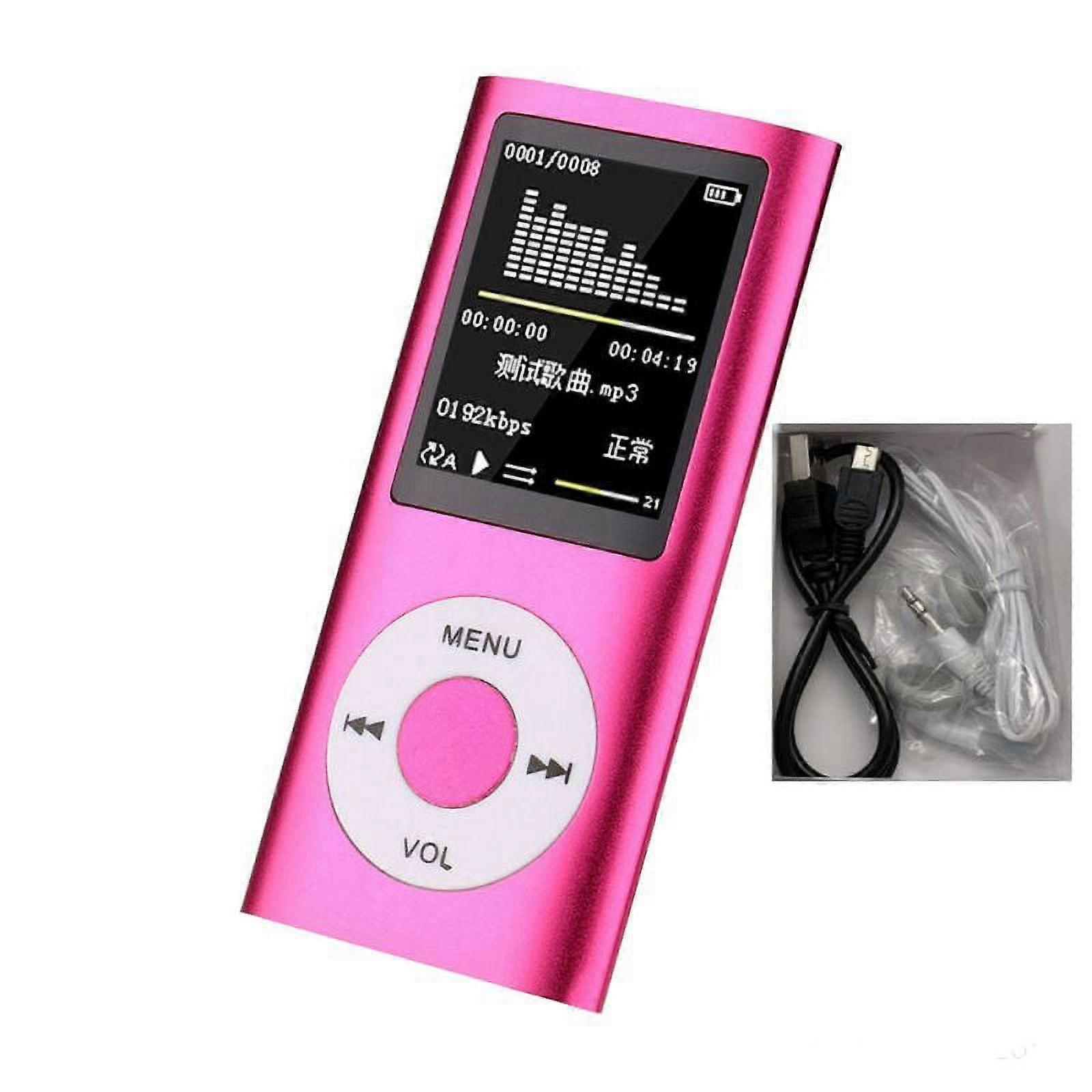 MP3/MP4 Portable Player 1.8 Inch LCD Screen Max Support 8GB Pink