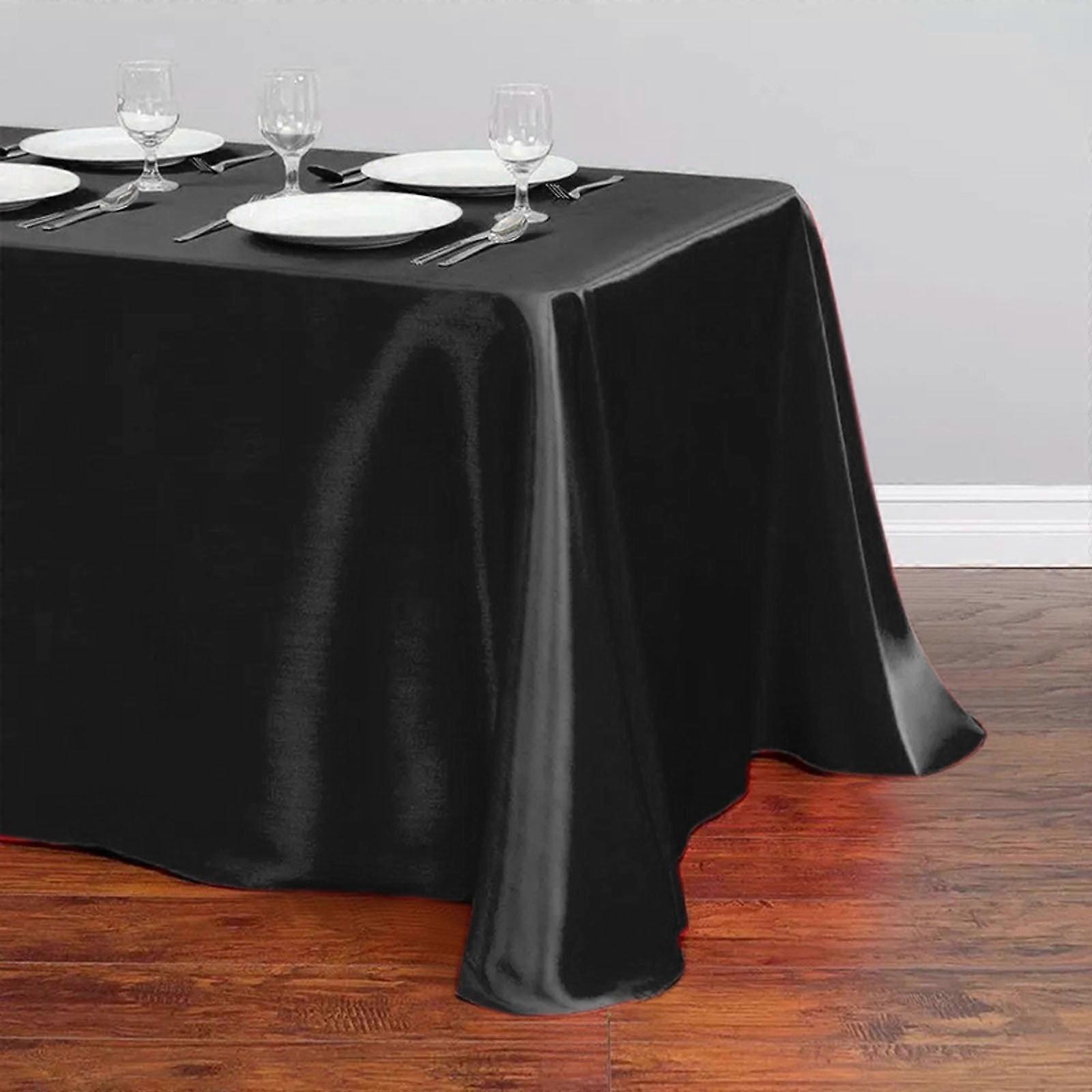 Hotel Banquet Wedding Scene Solid Color Rectangular Smooth Satin Table Cloth Satin Table Cloth Home Essentials