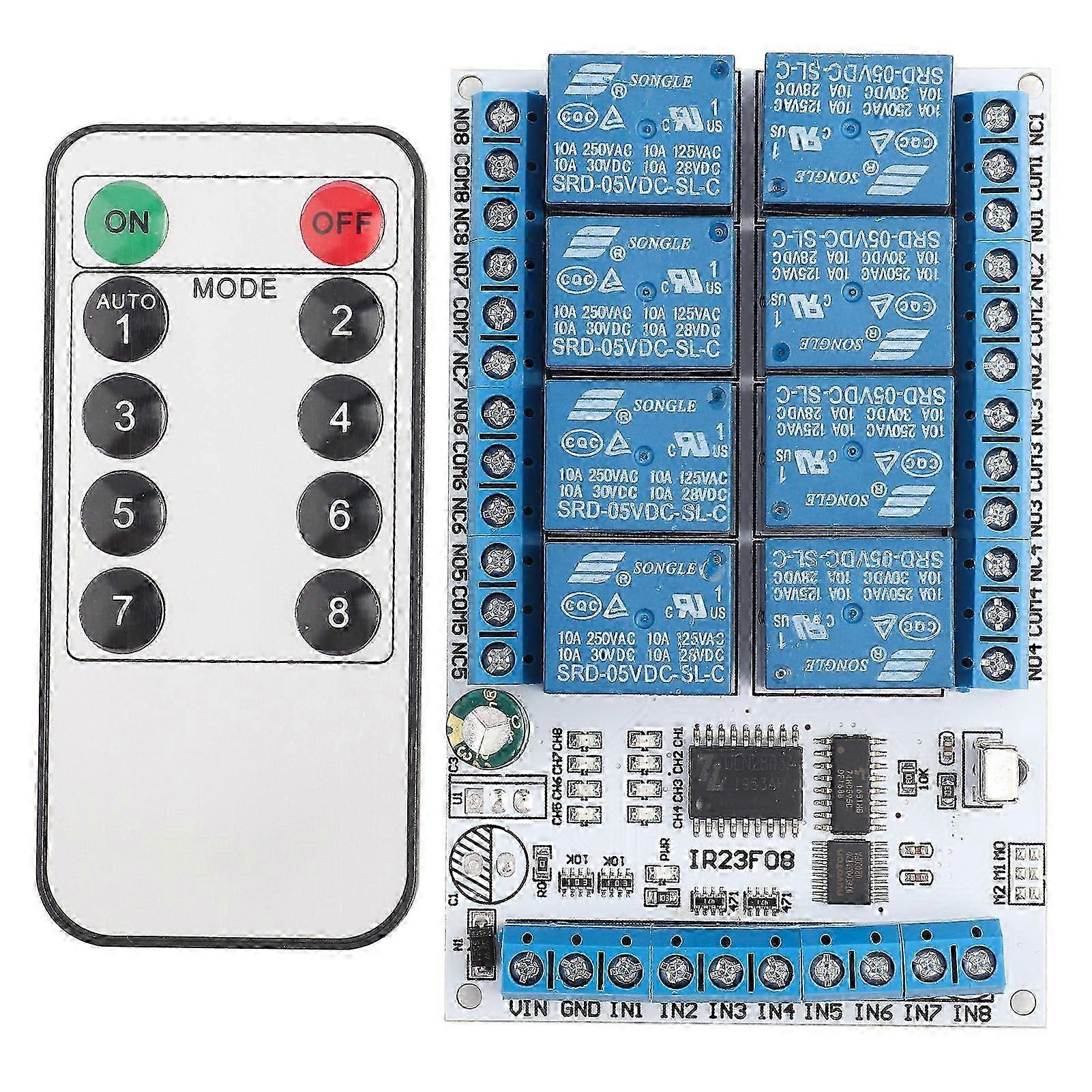8 Channel Infrared Remote Control Switch Relay Multifunction Infrared Relay(5V )