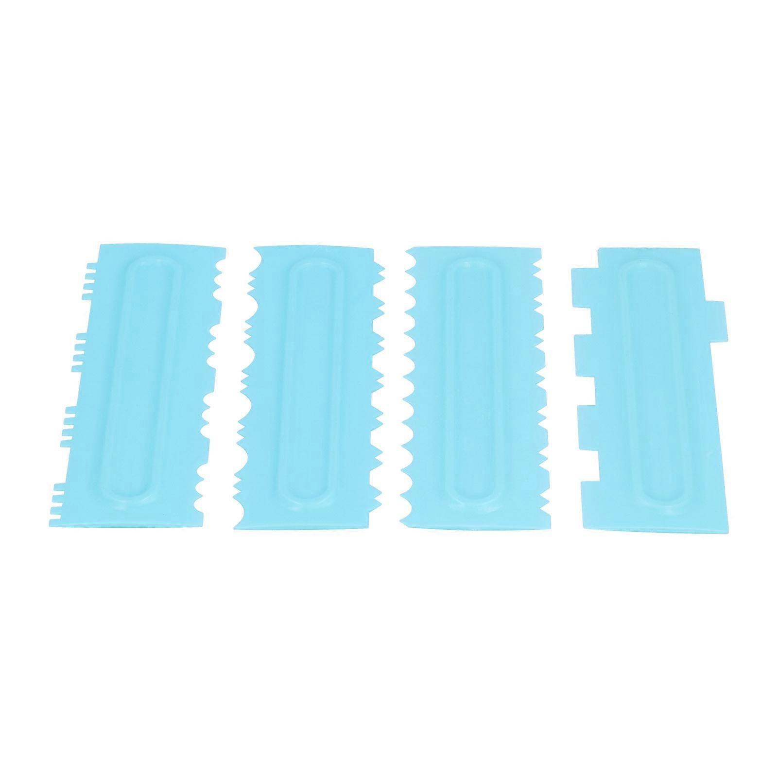 4PCS Cake Scraper Icing Smoother Plastic Icing Comb for Cake Decorating Baking Tools