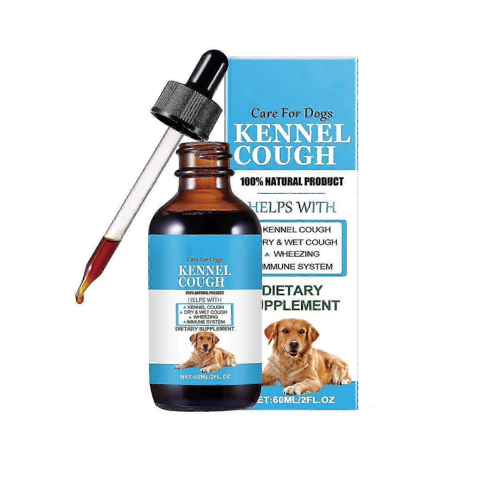 Sirop contre la toux pour chiens : favorise une respiration aisée, renforce le système immunitaire, la vitalité et contribue au bien-être général. Complément alimentaire 60 ml_yyc