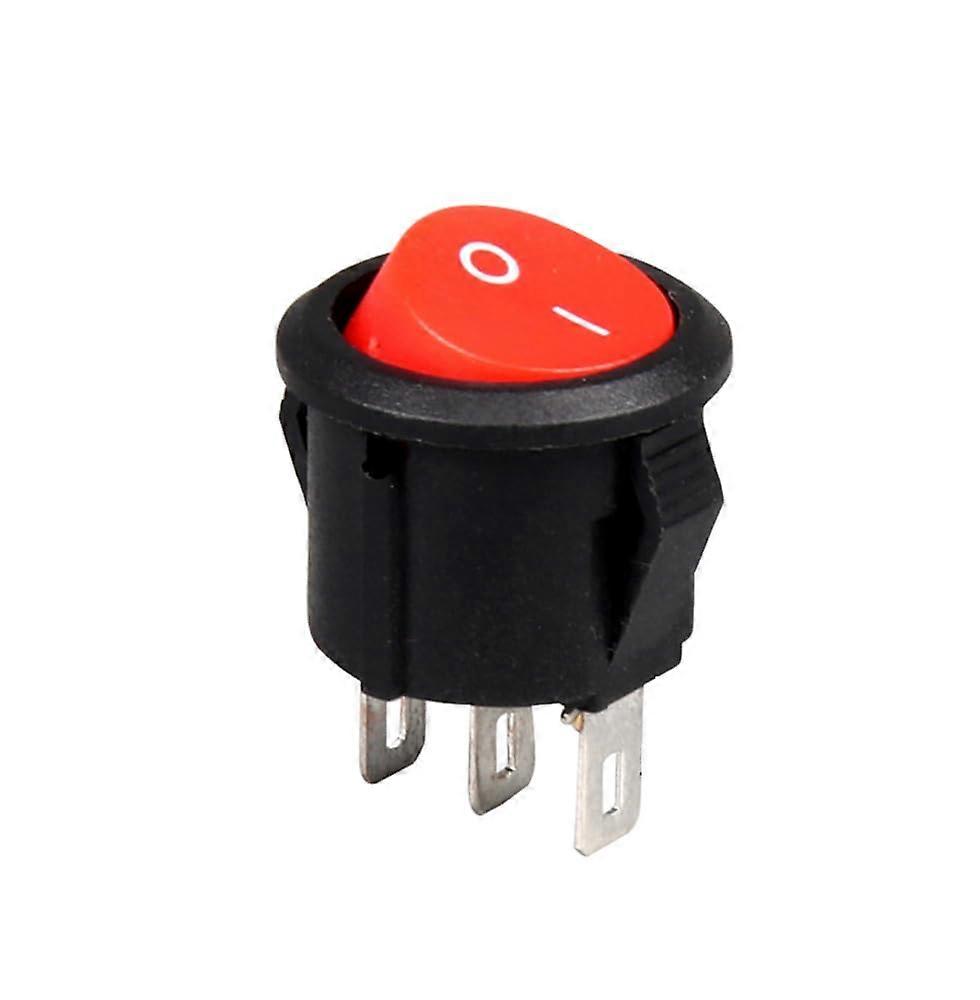 Round 3Pin SPST Rocker Switch Red Black OnOffOn 3Position, 2Position OnOff Boat 6A At 220V / 10A At 125V