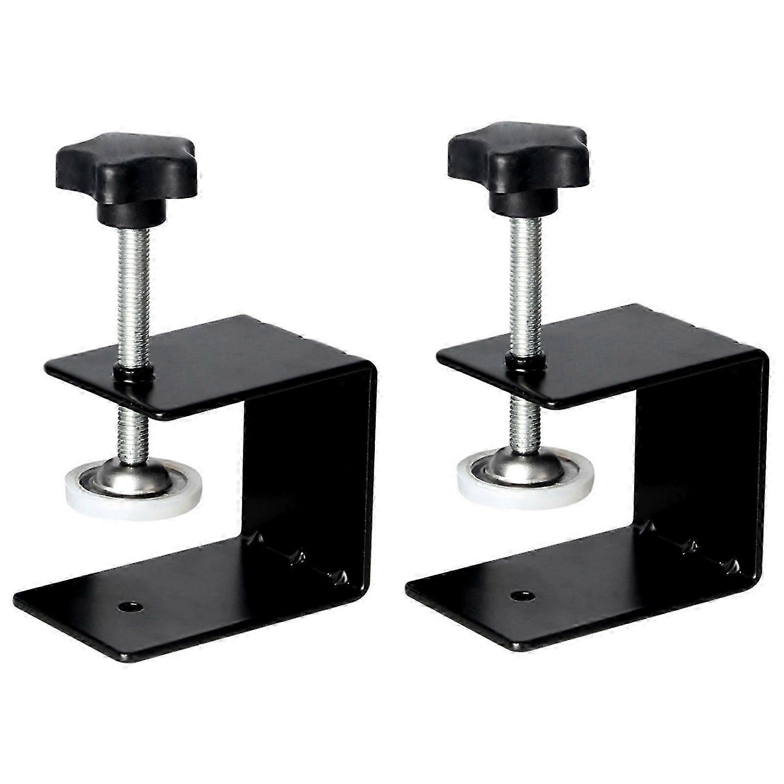 Heavy-duty steel front-mount drawer clamps with flexible drill guide for cabinet frame installation - 2 units