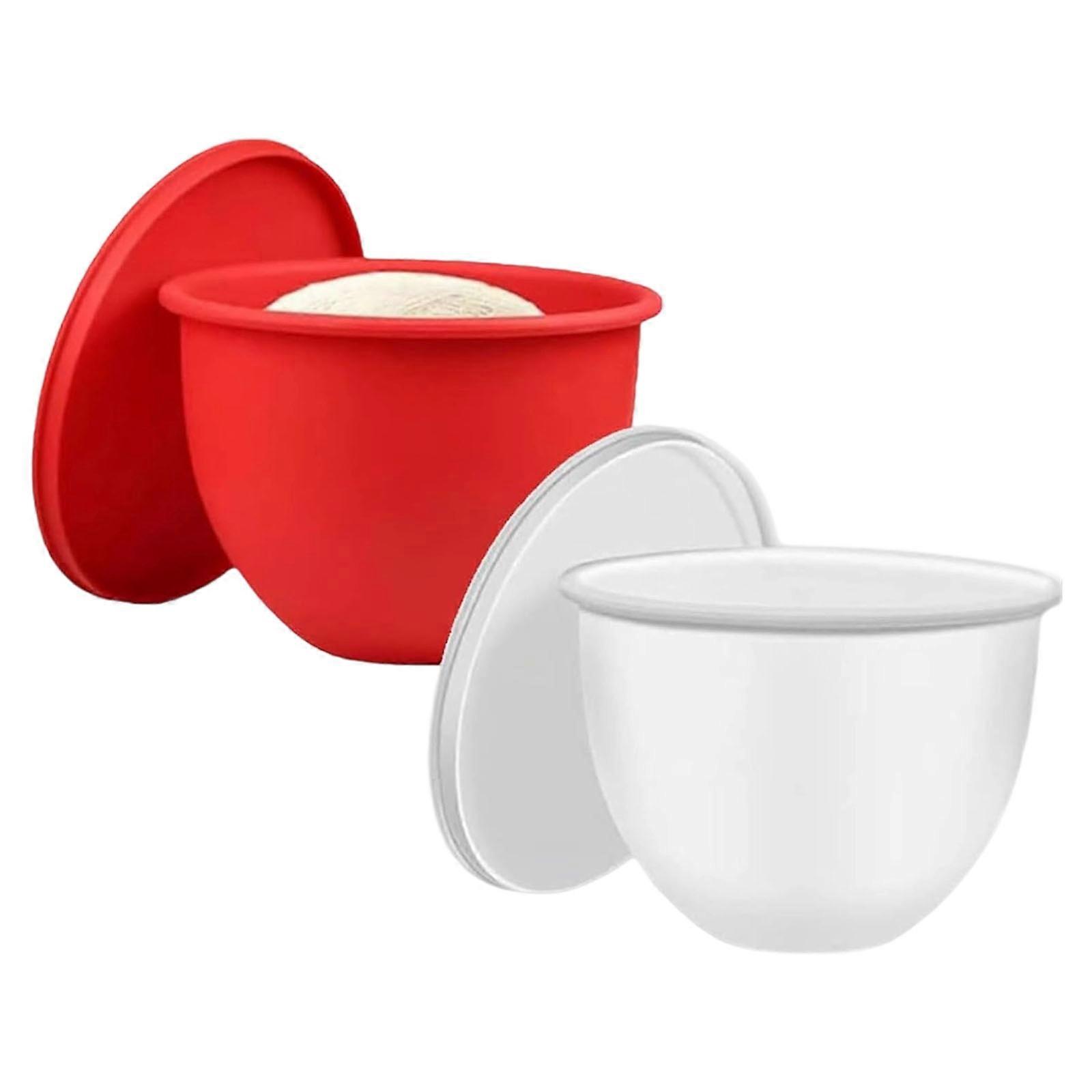 2 Pack Silicone Bowl Liners Set for 5QT Mixers Cold and Heat Resistant Nonstick Spout Secure Lid Storage Convenience Multicolor