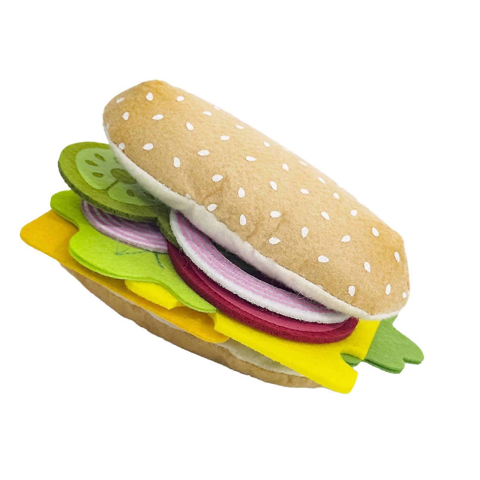 Creative DIY Perceived Hamburger Toy Set For Kids Pretend Play And Early Learning Development Multicolor