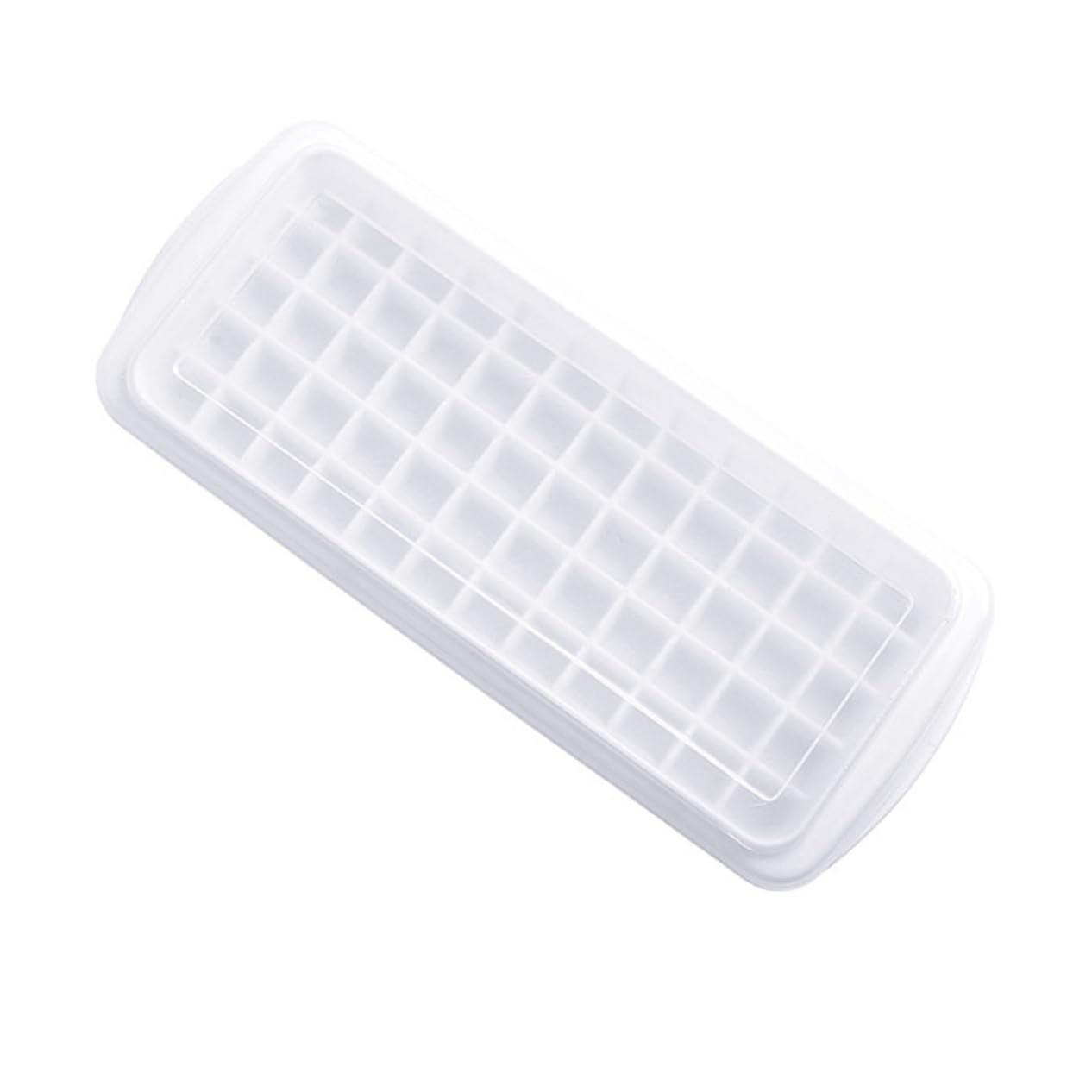 Ice Cube Tray 60 Grid with Lid, Safe Plastic Molds for Freezing Drinks and Snacks