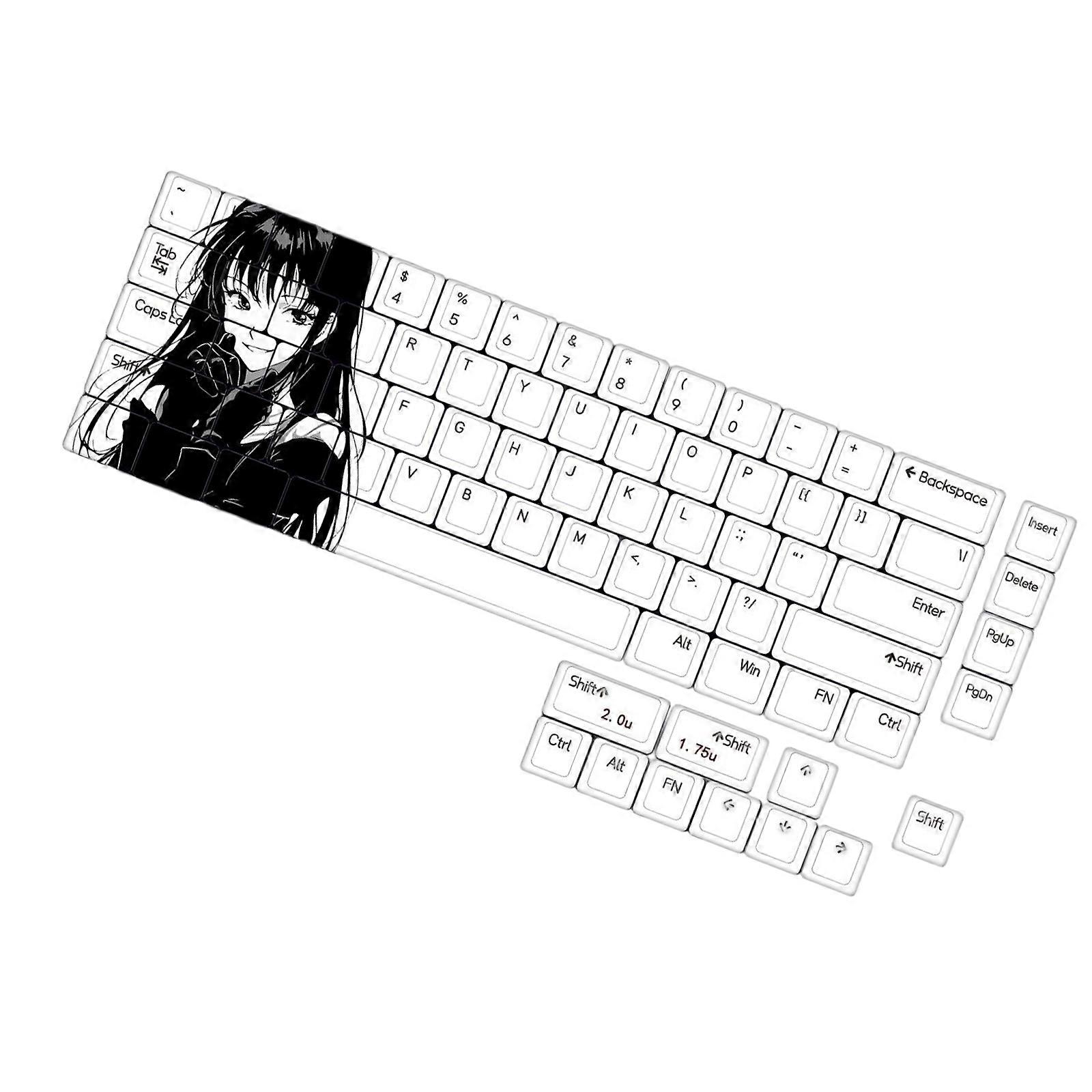 75-Key PBT Keycap Set with Original Height Long Duribility 5Sides Dye Sublimation for Mechanical Keyboard Gamers Keycap Multicolor