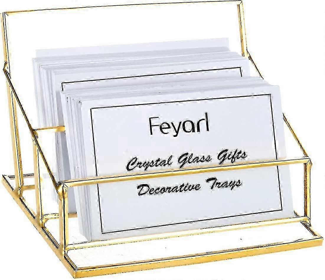 Organizér na karty zo zlatého skla - pojme 80-100 vizitiek na stole