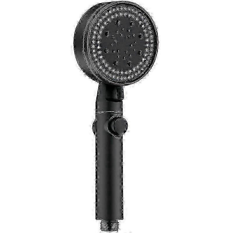 Multi -functional supercharged shower hand -held shower nozzle, black