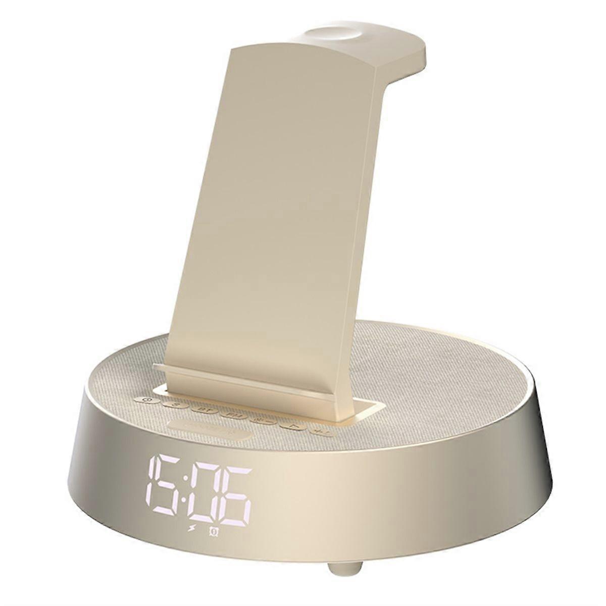 Smart Alarm Clock with Wireless Charging, Bluetooth Speaker, Radio & Dimmable Light for Smartphone