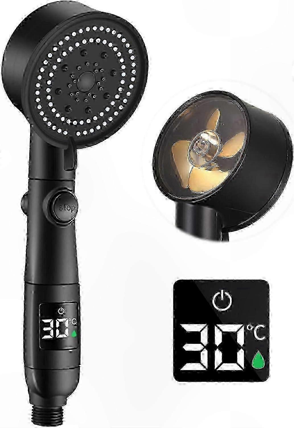 Shower head with LCD display and easy installation