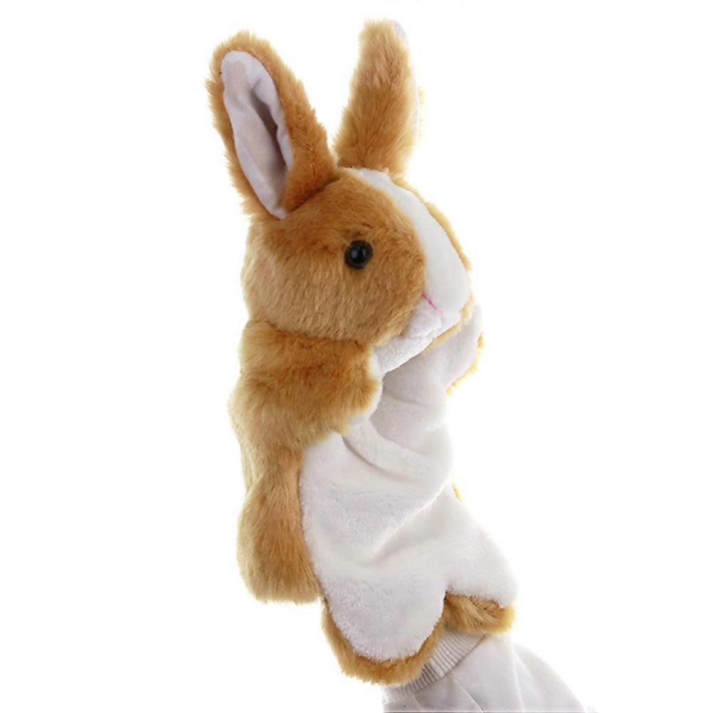 Kids Story Telling Rabbit Plush Hand Puppet Toy with 1Pcs in Brown