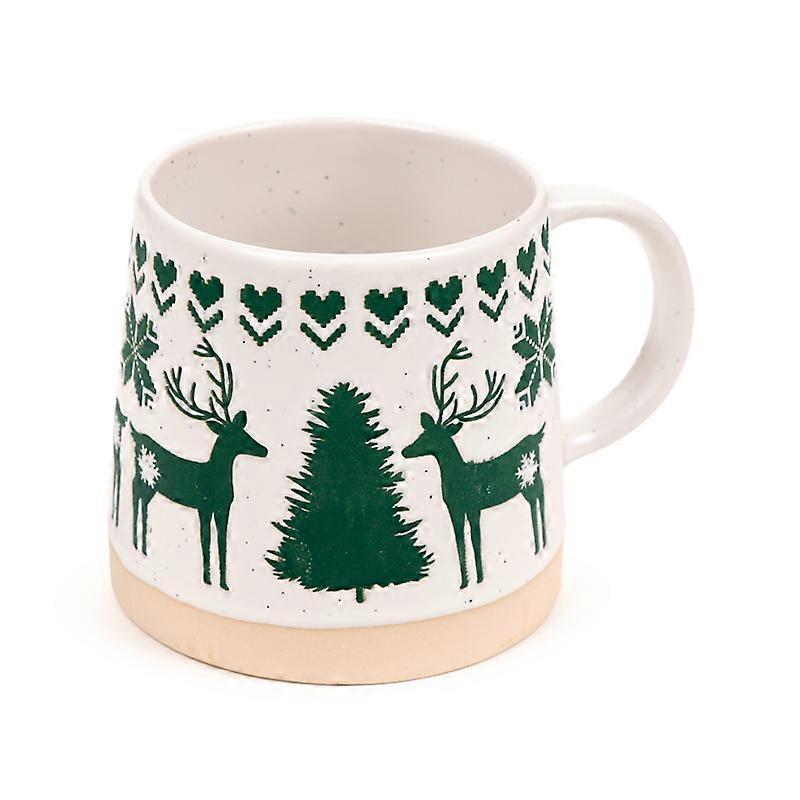 Mug en grès - Renne vert (1 pièce)